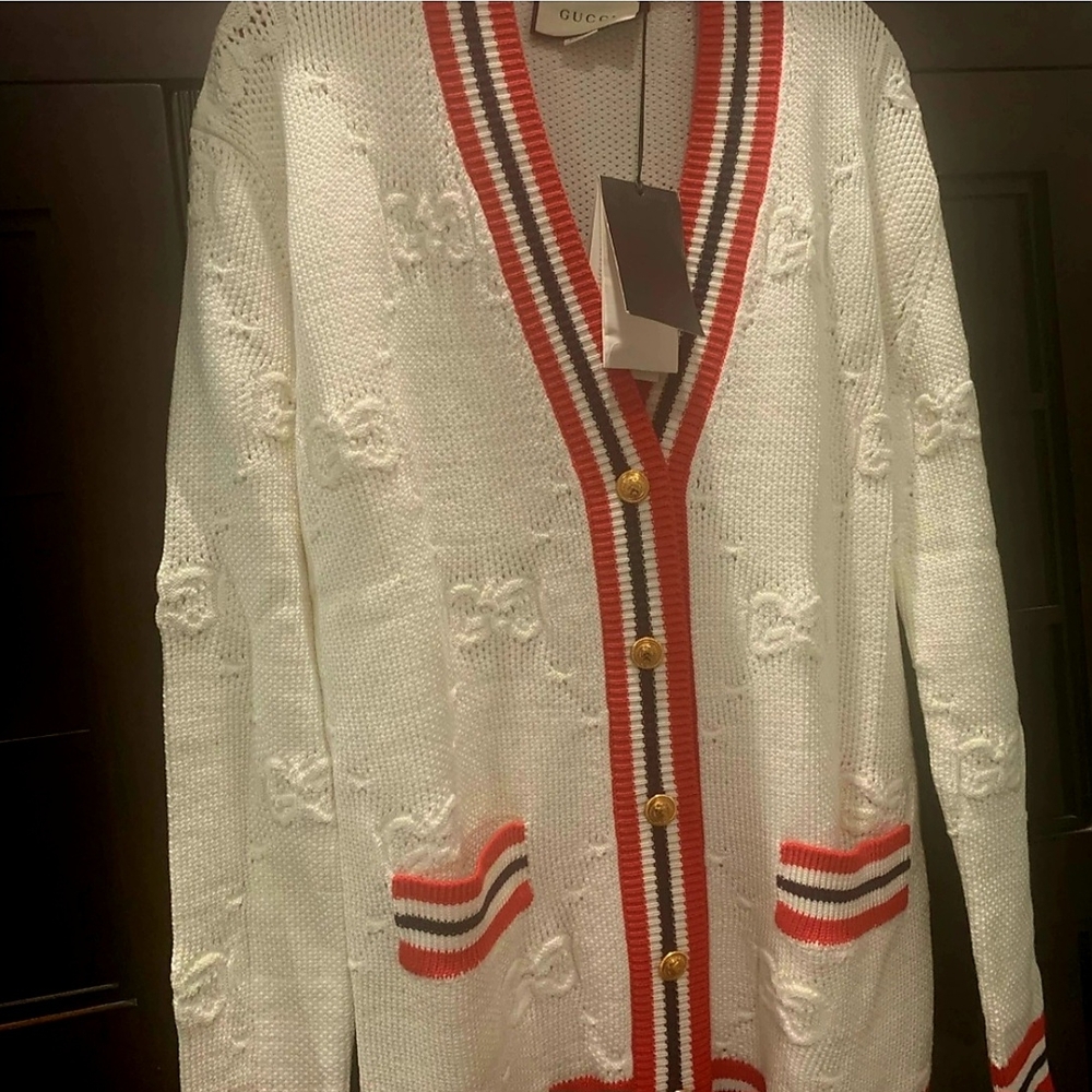 Gucci White and Red Women's Sweater